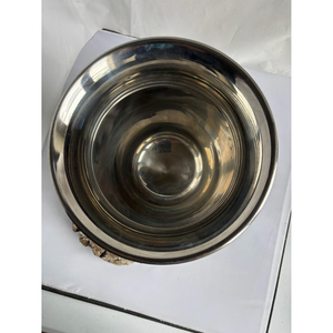 Polished Metal Ice Bucket Beverage Tub with Ring Handles Serving <b>Cooler</b> for Champagne Wine Bar Accessories In Reasonable Price - Product Image 2
