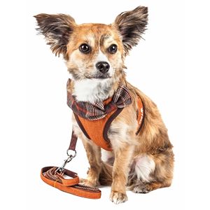 Luxe Pawsh Pettorina e Guinzaglio 2-in-1 Regolabili per Cani, Design a Rete Invertita alla Moda con Papillon - Product Image 1