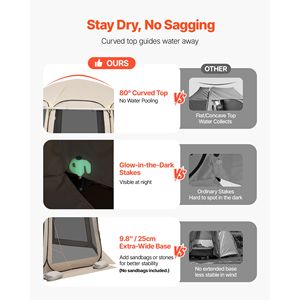 Tenda a Schermo Portatile Pop-Up 12 x 11 Piedi per 10-12 Persone, Tettoia a Doppio Strato con Borsa per il Trasporto - Product Image 4
