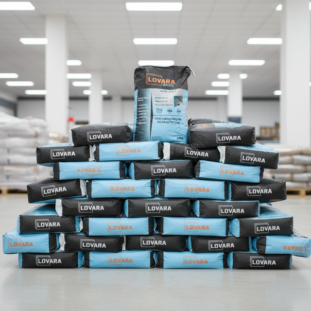 LOWARA Cement-based Mortar Thinset Tile Adhesive Fine Sand Special Additives Strong Adhesion C1 Standard 25kg Gray Interior Use