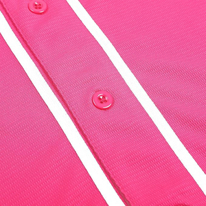 Maillot de baseball rose unisexe à manches courtes, boutonné sur le devant, anti-humidité, couleur unie, coupe régulière pour adulte, vêtements toutes saisons - Product Image 5