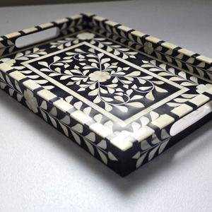 Natural Bone Inlay Wood Serving Trays Handmade Decorative Tableware Kitchen Dining Room <b>Coffee</b> <b>Table</b> Home Decoration - Product Image 4