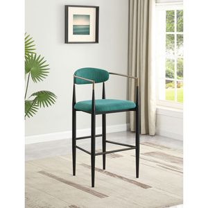 Set di 2 sedie da bar imbottite in tessuto verde Renfroe - Product Image 1