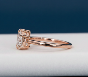 Anillo de Compromiso con Diamante Cultivado en Laboratorio, Corte Esmeralda Pera de 1.70CT, VVS2, Certificado IGI, Oro Rosa, Joyería Personalizada al por Mayor - Product Image 6