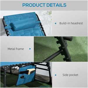 Set di Sedie a Sdraio Pieghevoli Reclinabili Blu Cielo Regolabili per Esterni, Arredamento da Giardino per il Relax - Product Image 5