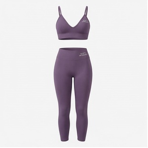 Ensemble de yoga 2 pièces North Approach, taille haute, longueur intégrale, sans couture, uni, vêtements de sport pour femmes - Product Image 1
