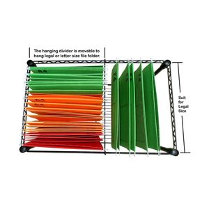 Carrello Portadocumenti Mobile in Metallo Nero a Singolo Ripiano 60 x 32 x 46 cm, Carrello Multiuso Versatile - Product Image 2