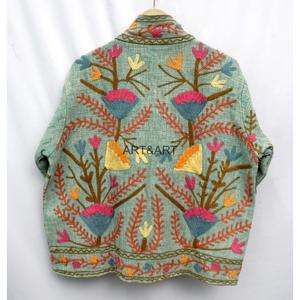 Chaqueta de Invierno Bordada a Mano con Flores, Estilo Suzani, para Mujer, con Forro de Algodón Transpirable, Venta al Por Mayor - Product Image 2