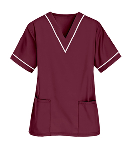 Uniforme de Enfermería de Alta Calidad, Talla Grande, Manga Corta, Colores Cómodos, Algodón Informal con Diseño de Malla Sólida, Sostenible y Elegante - Product Image 1