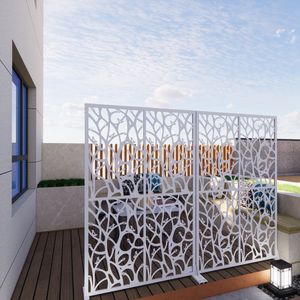 Divisorio Decorativo in Metallo Autoportante per Interni ed Esterni, Altezza 1,8 m, per Balcone e Patio - Product Image 5