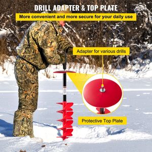 Trapano per Ghiaccio in Nylon da 6 Pollici di Diametro con Punta da 39 Pollici e Asta di Prolunga da 11,8 Pollici, Attrezzi e Accessori per la Pesca - Product Image 2