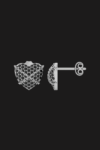 Luxury <b>Black</b> Moissanite Heart <b>Stud</b> <b>Earrings</b> Sterling 925 Silver Pave Love Design Fine Jewelry Gift For Women Men Everyday Wear - Product Image 3