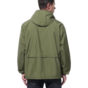 <b>Men's</b> Waterproof Hooded Stand Lightweight Packable Windbreaker <b>Jacket</b> Customizable Sporty for Hiking <b>Cycling</b> Running Fishing - Product Image 2