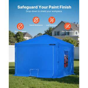 Portable Garage <b>Spray</b> Booth Tent 115.35 X 115.35 X 71.26 Inch Waterproof Foldable Frame Design 2 Mesh Side Windows for Auto - Product Image 5