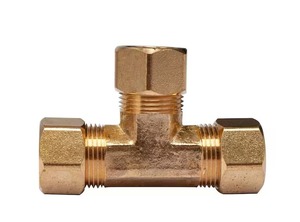 Raccords en T à compression en laiton usinés CNC, lisses, 1/8" 1/4" 3/8" 1/2" 6mm 8mm 10mm 12mm, double ferrule, pour applications hydrauliques - Product Image 6