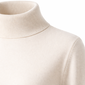 Suéter Casual de Cuello Alto Simulado, Tejido a Medida, 100% Algodón, Fabricante OEM para Mujer, Venta al Por Mayor - Product Image 4
