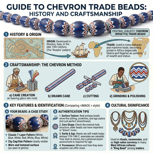 Perles de verre Chevron rayées faites à la main, perles Rosetta multicouches pour la fabrication de bijoux ethniques et les projets artisanaux DIY - Product Image 6