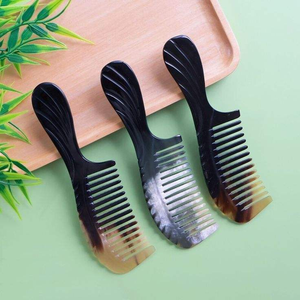 Peigne en corne de buffle pour cheveux, peigne en corne naturelle colorée pour extensions capillaires, artisanat naturel - Product Image 6