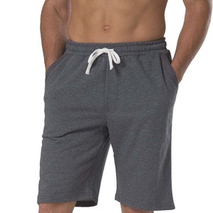 Short de détente pour homme gris foncé mélangé avec cordon de serrage blanc, taille élastique, poches avant et une poche arrière - Product Image 5