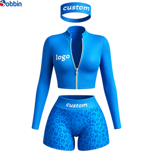 Conjuntos Deportivos Cortos de Verano Estilo Hip Hop para Mujer, 2 Piezas, Chaqueta con Cremallera y Pantalones Cortos, 100% Algodón, Transpirable, de Secado Rápido, Ecológico, Mangas Largas - Product Image 2