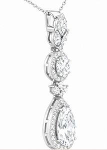 Collier élégant de qualité supérieure, pendentif cascade effet diamant, pour réceptions de mariage, fabriqué en Inde - Product Image 3