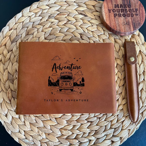 Diario de Viaje de Cuero Hecho a Mano, Diseño Grabado Vintage Personalizado, Libro Recargable, Regalo de Navidad para Hombres - Product Image 2