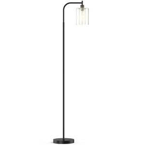 Elegante Lámpara de Pie con Pantalla de Tela Blanca y Base Estable para Decoración Moderna del Hogar - Product Image 1