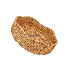 Handwoven Rattan Storage <b>Basket</b> Decorative Woven Bowl for <b>Bread</b> Fruits Vegetables - Product Image 4