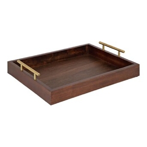 Plateau de service rustique en bois avec poignées, plateau rectangulaire en bois pour aliments, plateau décoratif pour table basse, plateaux pour hôtel et restaurant - Product Image 2