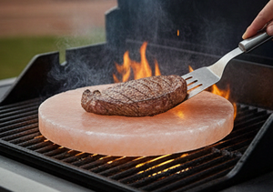 Plaque de sel rose de l'Himalaya ronde, naturelle, comestible, pour la cuisson, le service et la découpe, dalle de pierre pour cuisine gastronomique - Product Image 2