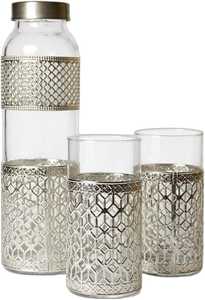 Bouteille d'eau en verre vintage personnalisée avec couvercle pour la consommation à la maison, au bureau et en extérieur - Product Image 1