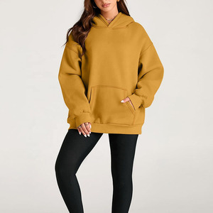 <b>Drop</b> Shoulder Long Sleeve Pullover Oversized Hoodie With Kangaroo Pockets Competitive Price Loose Fit Women's Hoodie - Product Image 2