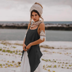 Blusa Calypso de Algodón Estilo Boho para Mujer, Ligera, para Playa, Verano, Talla Grande, sin Mangas - Product Image 1