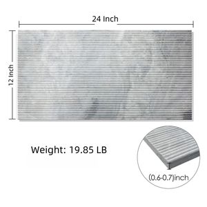 Mármol de Carrara Gris de 12*24 Pulgadas para Revestimiento de Paredes, Acabado Texturizado OL, Mármol Natural Genuino con Ranuras 3D - Product Image 4
