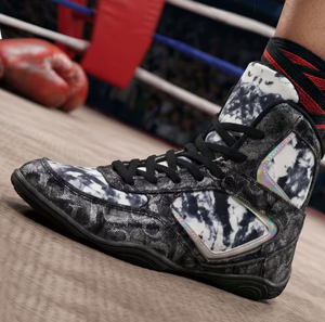 Zapatillas de lucha libre para hombre, zapatillas de boxeo de caña alta con cordones, calzado de entrenamiento de combate para gimnasio y ring. - Product Image 4