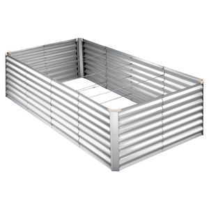 Fioriera Rettangolare Rialzata in Metallo Zincato 8x4x2 piedi, Kit Vaso da Giardino Senza Fondo per Esterni - Product Image 1
