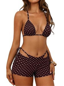 Women's Two Piece <b>Bikini</b> with Shorts Modest Halter Swimsuit Custom Logo Summer Beachwear Comfortable Swimwear Wholesale Supplier - Product Image 1