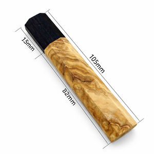 Manche de couteau en bois d'olivier et bois de santal de qualité supérieure – Manche de couteau de chef japonais octogonal fait main 105 mm - Product Image 2