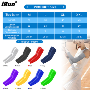 IRun Logotipo impreso personalizado Mangas de brazo de color sólido Mangas deportivas elásticas unisex para adultos para fútbol Golf <span class=keywords><strong>Voleibol</strong></span> - Product Image 5