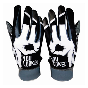 Guantes de Bateo de Cuero Personalizados en Negro/Blanco, Acolchados, con Cierre de Hebilla Ambidiestra, Tejido de Punto, para Entrenamiento de Béisbol para Adultos, en Varios Tamaños - Product Image 5
