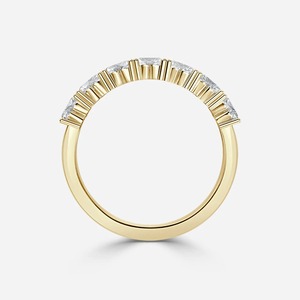 Bague de mariage à sept pierres en diamant de laboratoire en forme de cœur personnalisée 2CT, or jaune 14 carats, fabricant de bijoux fins OEM ODM - Product Image 2