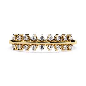 แหวนเพชรทองคำขาว 14k สำหรับผู้หญิง ทรงกลมเจียระไนแบบบริลเลียนท์ คลาสสิก สามารถสวมซ้อนกันได้ เหมาะสำหรับเป็นเครื่องประดับหมั้น - Product Image 1