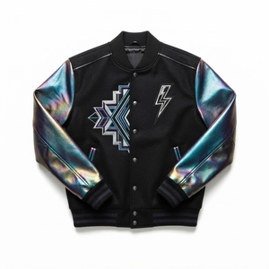 <b>FORMULA</b> <b>1</b> INDUSTRIES Men's Winter Bomber Varsity Style Thin Front Logo Pullover <b>Jackets</b> in Multiple Colors - Product Image 1