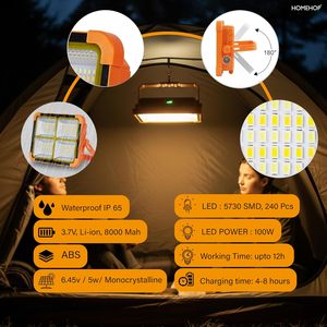 Homehop 100W Solar <b>Light</b> Outdoor Waterproof <b>LED</b> <b>Rechargeable</b> Emergency Lamp USB Portable Floodlight <b>for</b> <b>Home</b> Camping Indoor - Product Image 5