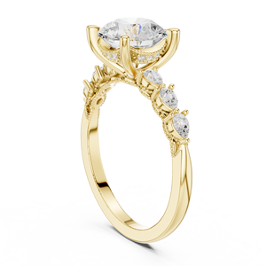 Anillos de compromiso de oro macizo de 14 quilates con diamante cultivado en laboratorio de 2 quilates, corte brillante redondo, certificado IGI, directo de fábrica, para boda de mujer - Product Image 3