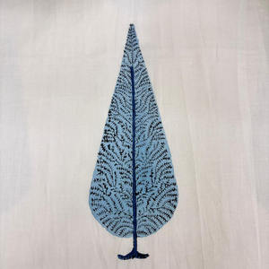 Robe tunique formelle en coton écologique, imprimée à la main avec des motifs floraux, col en V, manches 3/4, ourlet à volants en dentelle, lavable, naturelle - Product Image 4