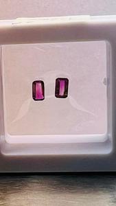 Par de Turmalinas Rosa Intenso Rectangulares, Corte Esmeralda, Facetadas, Gemas Naturales de Lujo, Venta al Por Mayor - Product Image 2