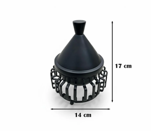 Collection Ramadan : Bol à dattes en acier inoxydable noir moderne avec couvercle et support, design traditionnel, compatible lave-vaisselle, idéal pour les fêtes - Product Image 2