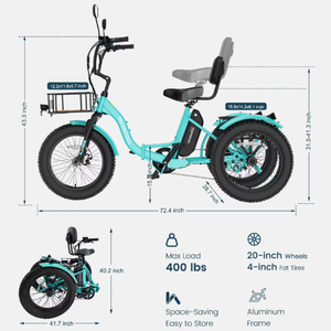 MEILLEURE OFFRE 4 NOUVEAUX vélos pliants 750W 48V avec paniers avant et arrière pour hommes, femmes et seniors - Product Image 1