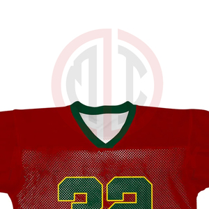Maillot de football rétro américain ample en maille respirante à manches courtes, personnalisé, unisexe, coupe courte, style vintage, pour le sport - Product Image 2